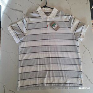 NEW - Nike Dri-FIT Striped Lifestyle Polo Shirt White/Grey DH0900-025 Men's XL